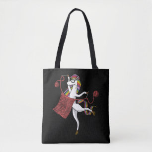 Knitting Unicorn Mam Magical Yarn Knitter Tote Bag