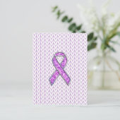 Knitting van Crystal Pink Ribbon Awareness Briefkaart (Staand voorkant)