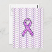 Knitting van Crystal Pink Ribbon Awareness Briefkaart (Voorkant / Achterkant)