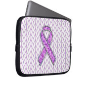 Knitting van Crystal Pink Ribbon Awareness Laptop Sleeve (Voorkant Rechts)