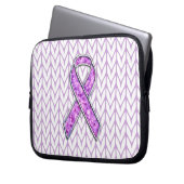 Knitting van Crystal Pink Ribbon Awareness Laptop Sleeve (Voorkant Links)
