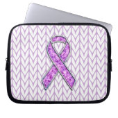 Knitting van Crystal Pink Ribbon Awareness Laptop Sleeve (Voorkant)