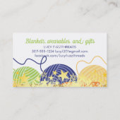 Knitting van haakmanden van garen visitekaartje (Achterkant)