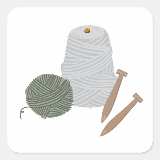 Knitting Vierkante Sticker (Voorkant)