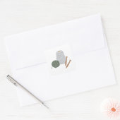 Knitting Vierkante Sticker