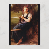 Knitting Woman van William-Adolphe Bouguereau Briefkaart (Voorkant)