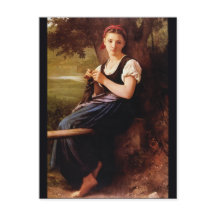Knitting Woman van William-Adolphe Bouguereau