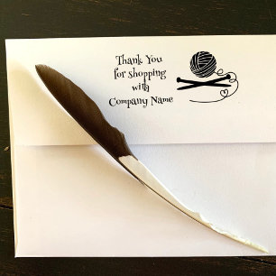 Knitting Wool Yarn Shop Hartelijk dank Rubberstempel