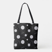 Knitting Yarn en Needles Black White Tote Bag (Achterkant)
