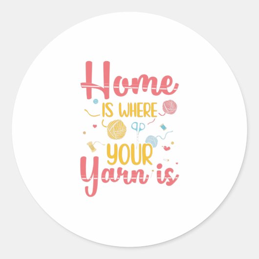 Knitting | Yarn Knitter Sewing Hobby Gifts Ronde Sticker (Voorkant)