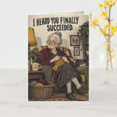 Knitty Gritty Eindelijk Geslaagd Grappige Felicita Kaart (Gele Bloem)