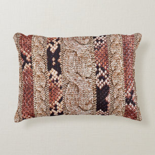 Knitwear textuur, geometrisch slangenpatroon. accent kussen