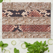 Knitwear textuur, geometrisch slangenpatroon. theedoek (Gevouwen)