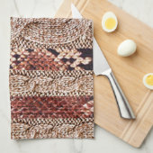 Knitwear textuur, geometrisch slangenpatroon. theedoek (Quarter Fold)