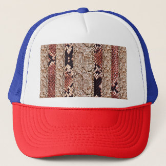 Knitwear textuur, geometrisch slangenpatroon. trucker pet