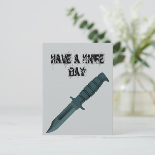 Kniven hebben een dag van het leven briefkaart (Staand voorkant)