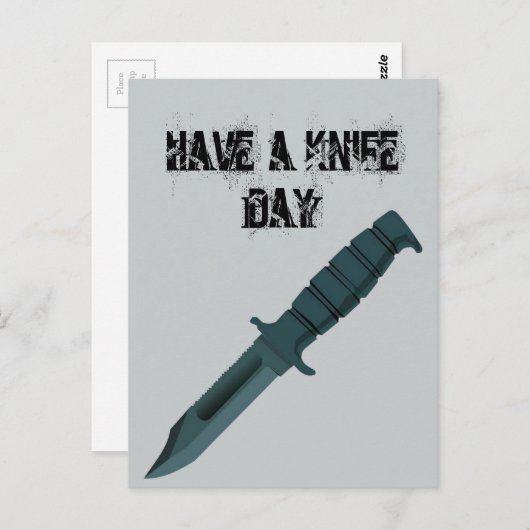 Kniven hebben een dag van het leven briefkaart (Voorkant / Achterkant)