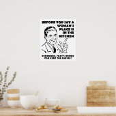 Kniven houden in het Poster van de Keuken Funny (Keuken)