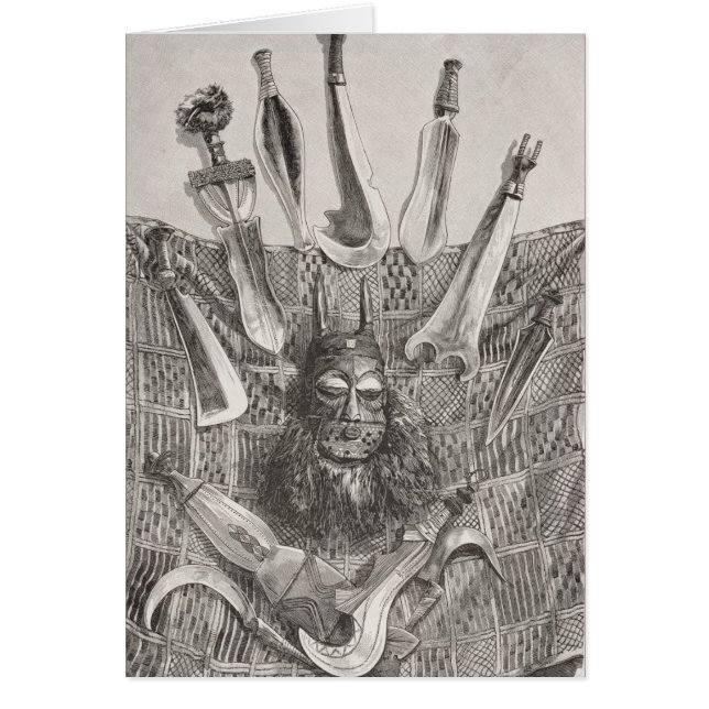 Kniveren, masker en mat uit de Democratische Repub (Voorkant)