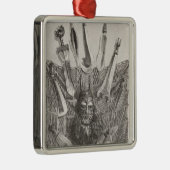 Kniveren, masker en mat uit de Democratische Repub Metalen Ornament (Rechts)