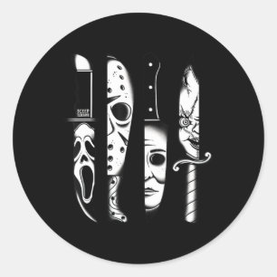 Knives Horror Movie: vrijdag Halloween Horror Goth Ronde Sticker