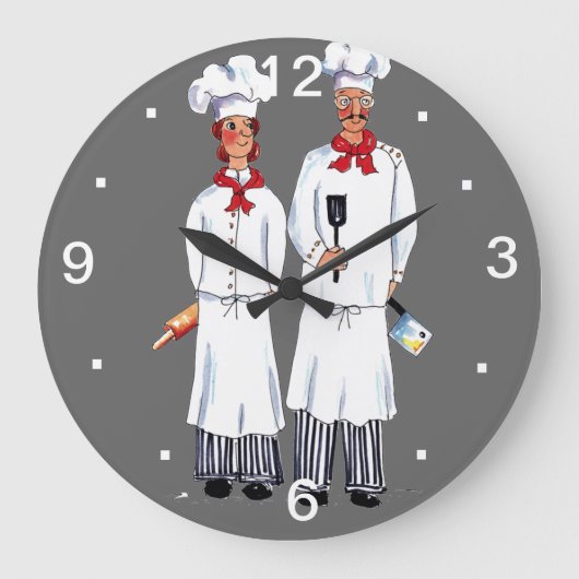 Kniving Chefs Wall Clock Grote Klok (Voorkant)