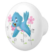 Knob-Blue-vogel van keramisch kabinet Keramische Knop (Rechts)