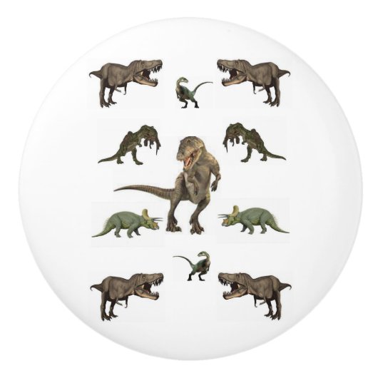Knob Dinosaurus Keramische Knop (Voorkant)
