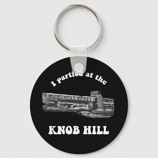 Knob Hill Sleutelhanger - White on Black (Voorkant)