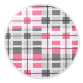 Knob-roze en grijs gekleed kastje keramische knop (Voorkant)