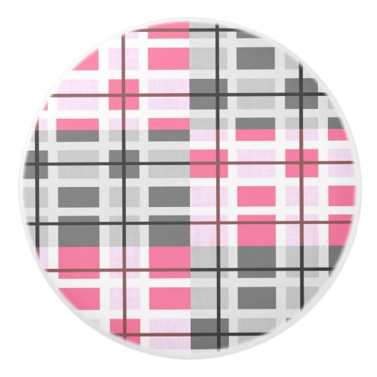 Knob-roze en grijs gekleed kastje keramische knop (Voorkant)