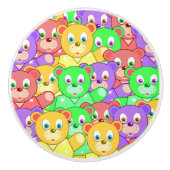 Knob-Teddy Bears, kabinet van keramische stoffen Knop (Voorkant)