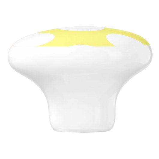 Knob van geel en wit pokdot keramische knop (Zijkant)