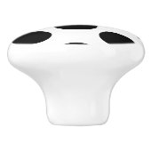 Knob van witte en zwarte pokdot keramische knop (Zijkant)