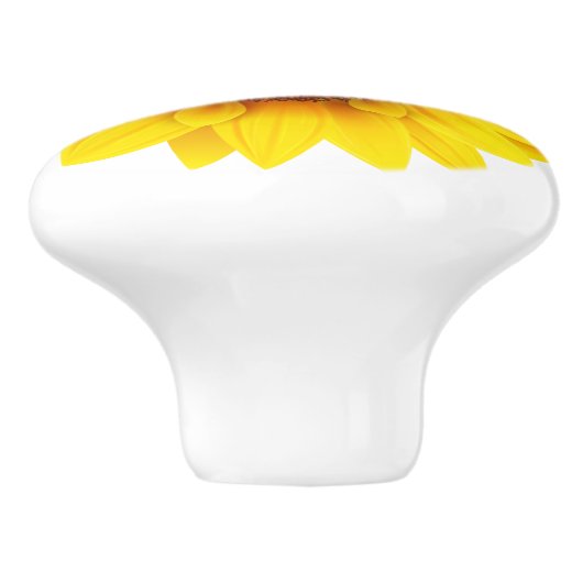 Knob-zonnebloem, kast voor keramisch gebruik keramische knop (Zijkant)