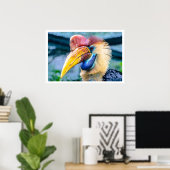 Knobbed Hornbill Poster (Thuiskantoor)