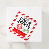 Knobbel van kolen grappig funky kerstgeheim kerstm bedankjes labels (In situ)