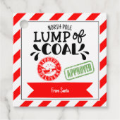 Knobbel van kolen grappig funky kerstgeheim kerstm bedankjes labels (Voorkant)