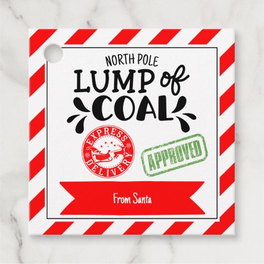 Knobbel van kolen grappig funky kerstgeheim kerstm bedankjes labels (Voorkant)