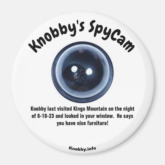 Knobby's SpyCam Kings Mountain Fun Koelkast Magneet (Voorkant)