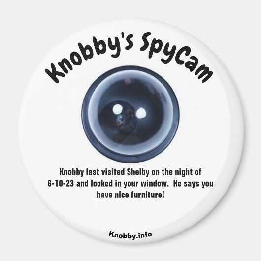 Knobby's SpyCam Shelby Fun Koelkast Magneet (Voorkant)