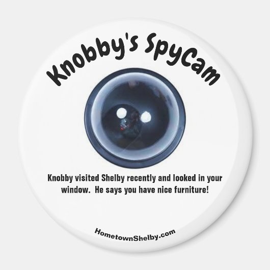 Knobby's SpyCam Shelby Fun Koelkast Magneet (Voorkant)