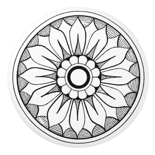 Knobs van keramische deuren - Petalen Keramische Knop (Voorkant)