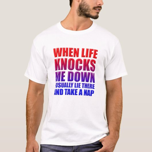 Knock Down Nap Funny Tshirt (Voorkant)