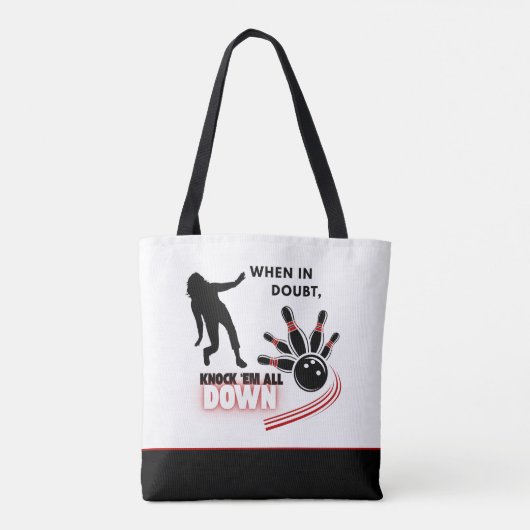 Knock 'em All Down Bowling Tote Bag (Achterkant)