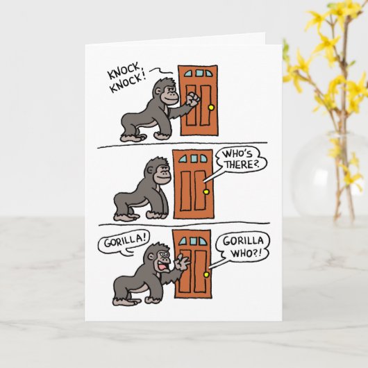 Knock Gorilla zelf een biefstuk Kaart (Gele Bloem)