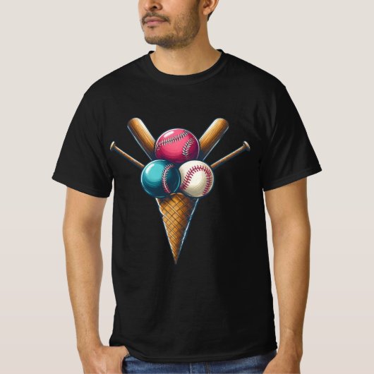 Knock It Out of the Park Ice Cream meets Baseball T-shirt (Voorkant)