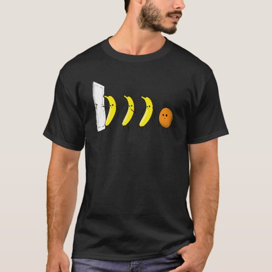 Knock Knock 3 Bananen 1 Sinaasappel Grappig T-shirt (Voorkant)