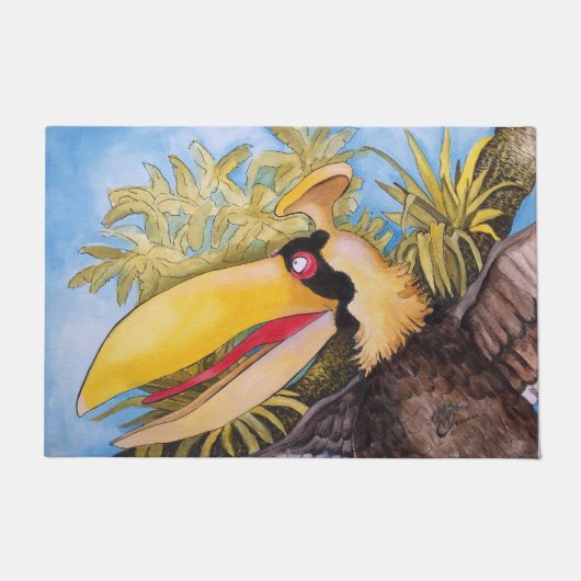 "Knock Knock Bird" Art van Mike Quinn Deurmat (Voorkant)