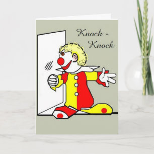 Knock-Knock Clown Joke Birthday Wenskaart Kaart